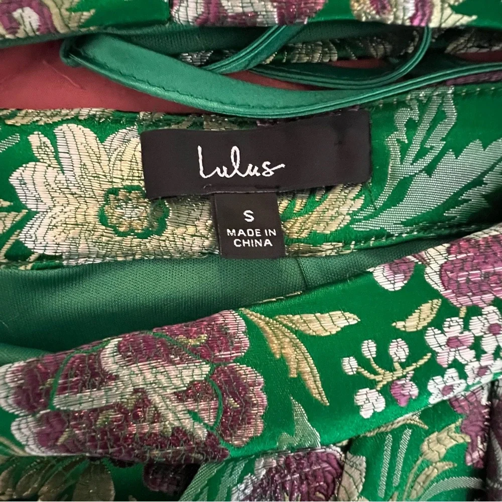 Sweetly Chic Green Floral Jacquard Two-Piece Mini Dress - Picture 14 of 14